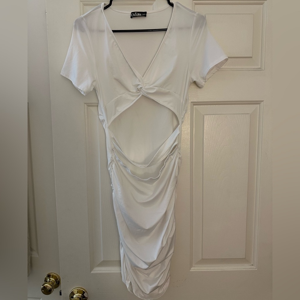 White Cut-Out Dress